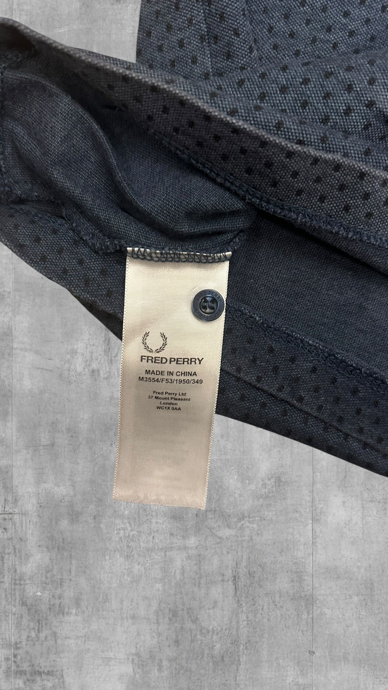 Fred Perry Polo Shirt Navy Blau Grau S
