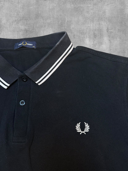 Fred Perry Polo Shirt Black White XXL