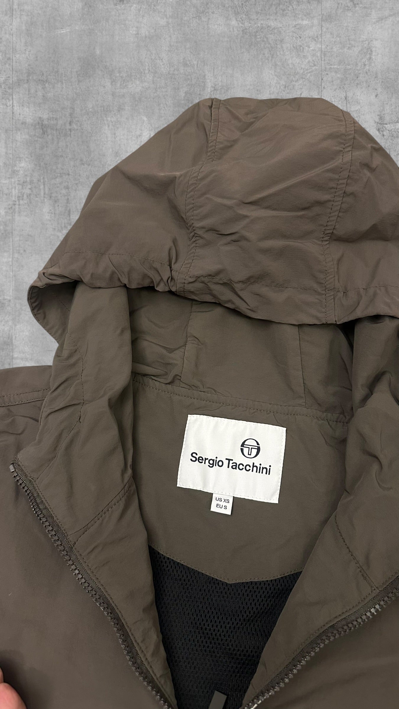 Sergio Tacchini Half Zip Windbreaker Schwarz Grau Weiß S