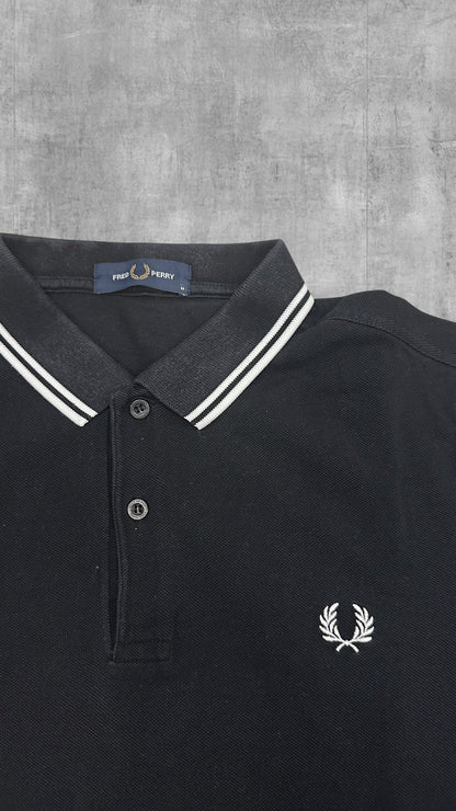 Fred Perry Polo Shirt Schwarz Weiß M