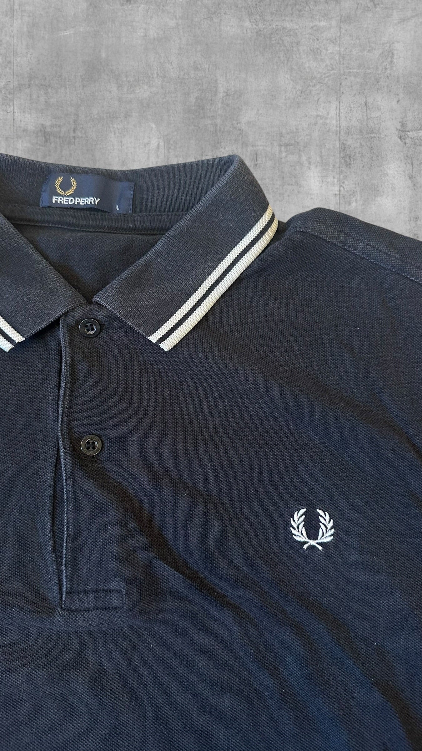 Fred Perry Polo Shirt Schwarz WeißL