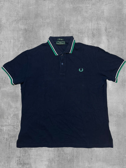 Fred Perry Polo Shirt Schwarzblau Grün Weiß M