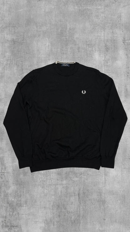 Fred Perry Sweatshirt Schwarz Marino Wolle XL