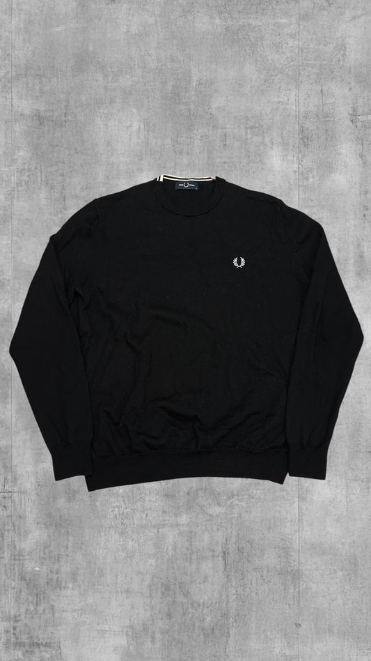 Fred Perry Sweatshirt Schwarz Marino Wolle XL