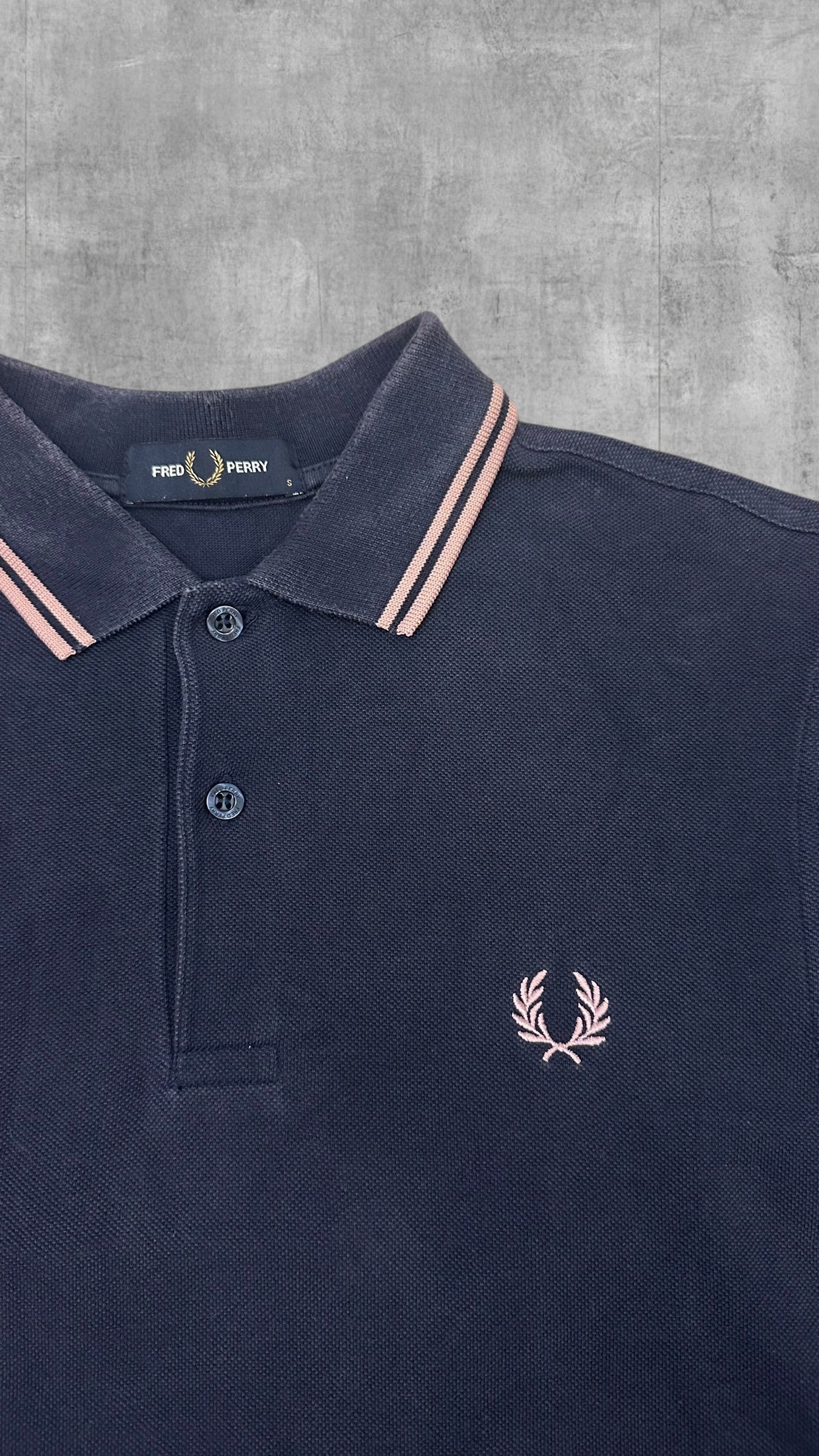 Fred Perry Polo Shirt Navy Blau Rose S