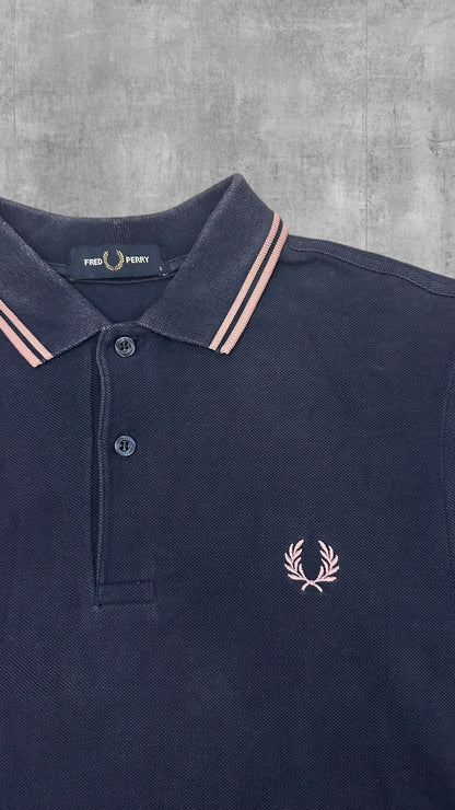 Fred Perry Polo Shirt Navy Blau Rose S
