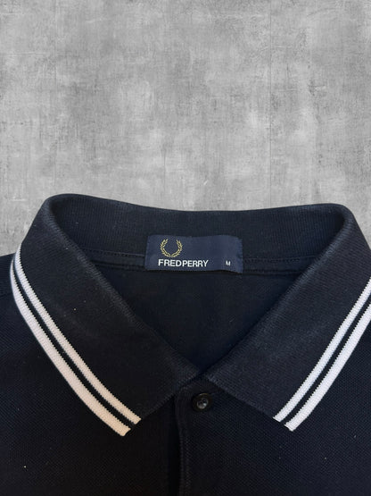 Fred Perry Polo Shirt Schwarz Weiß M