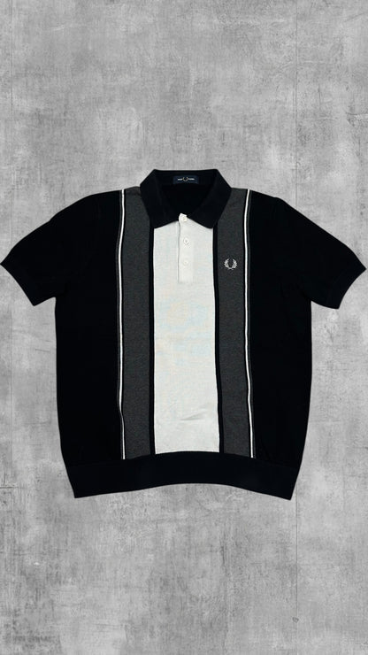 Fred Perry Polo Shirt Schwarz Weiß L