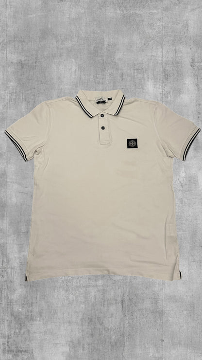 Stone Island Polo Shirt Weiß Schwarz L