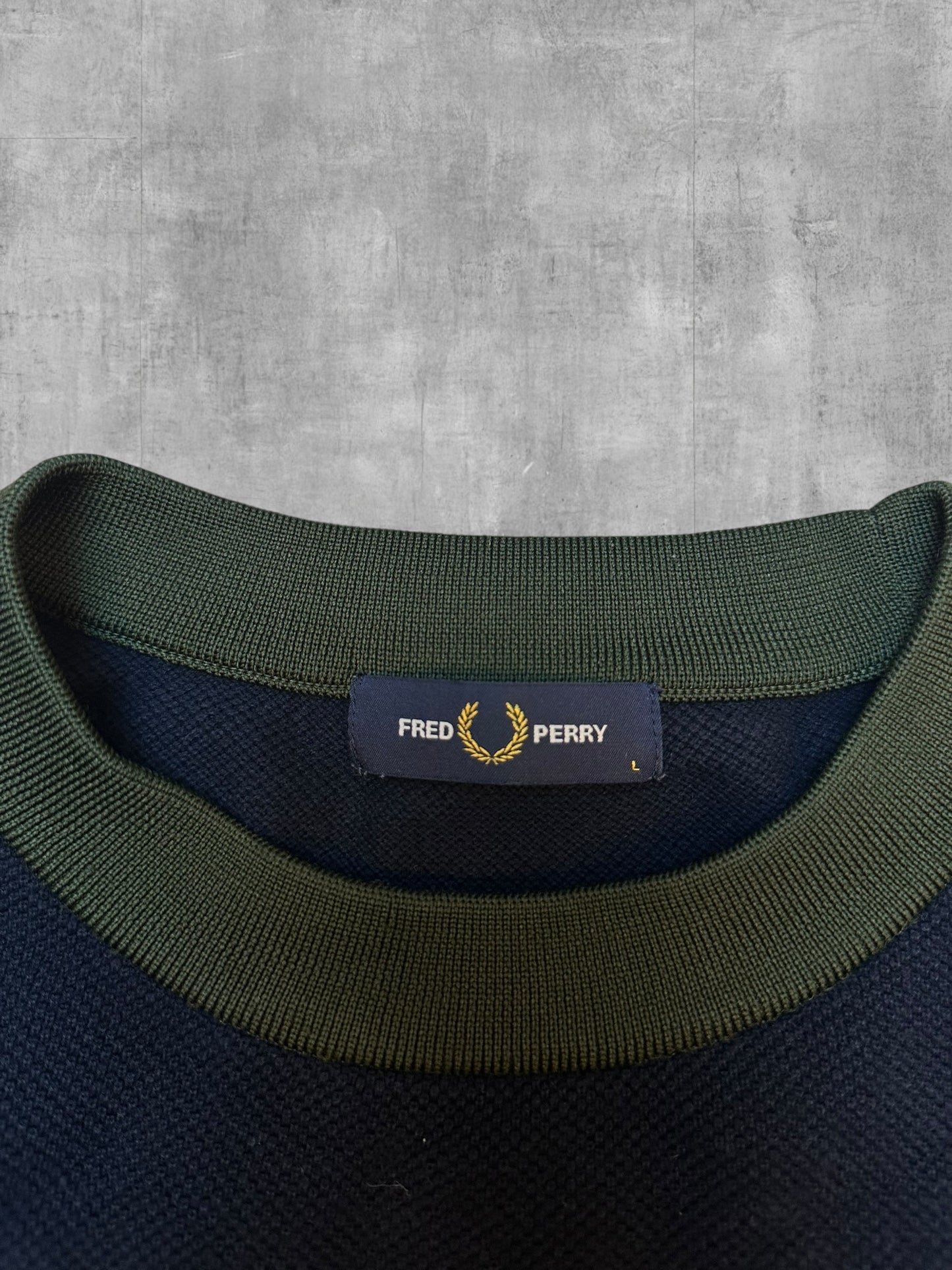 Fred Perry Sweatshirt Navy Blau Khaki L