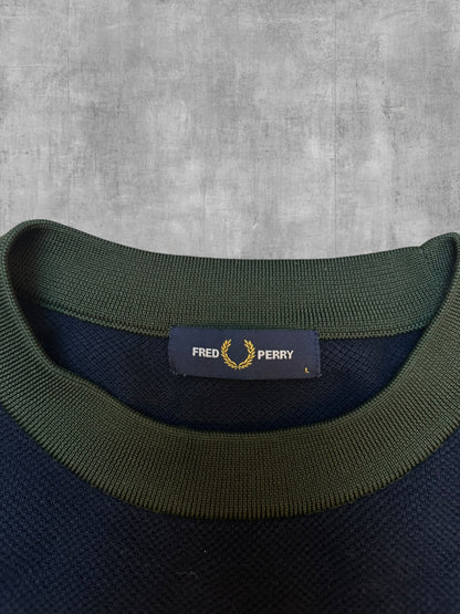 Fred Perry Sweatshirt Navy Blau Khaki L