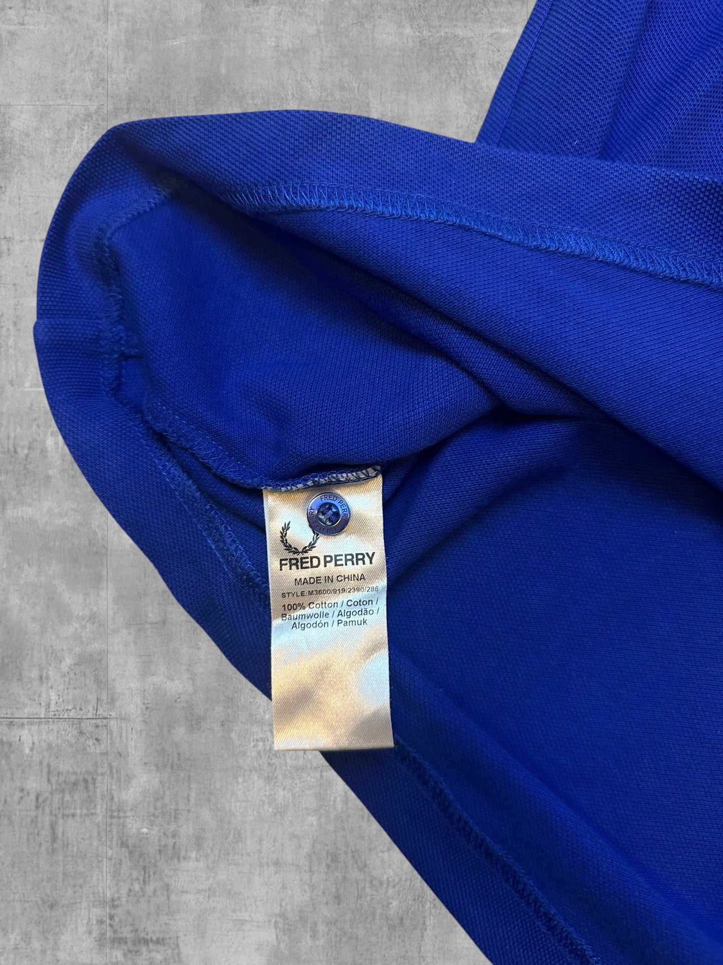 Fred Perry Polo Shirt Blau Weiß Gelb XS Slim Fit