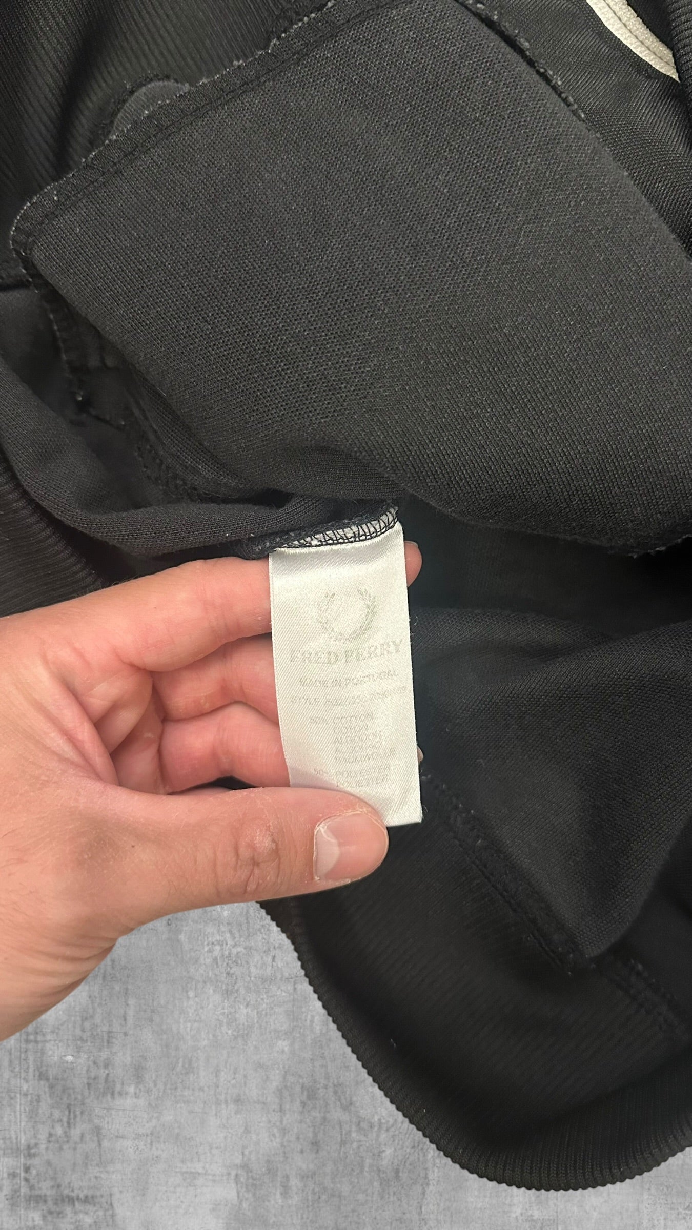 Fred Perry Vintage Trainingsjacke Taped Schwarz Weiß L