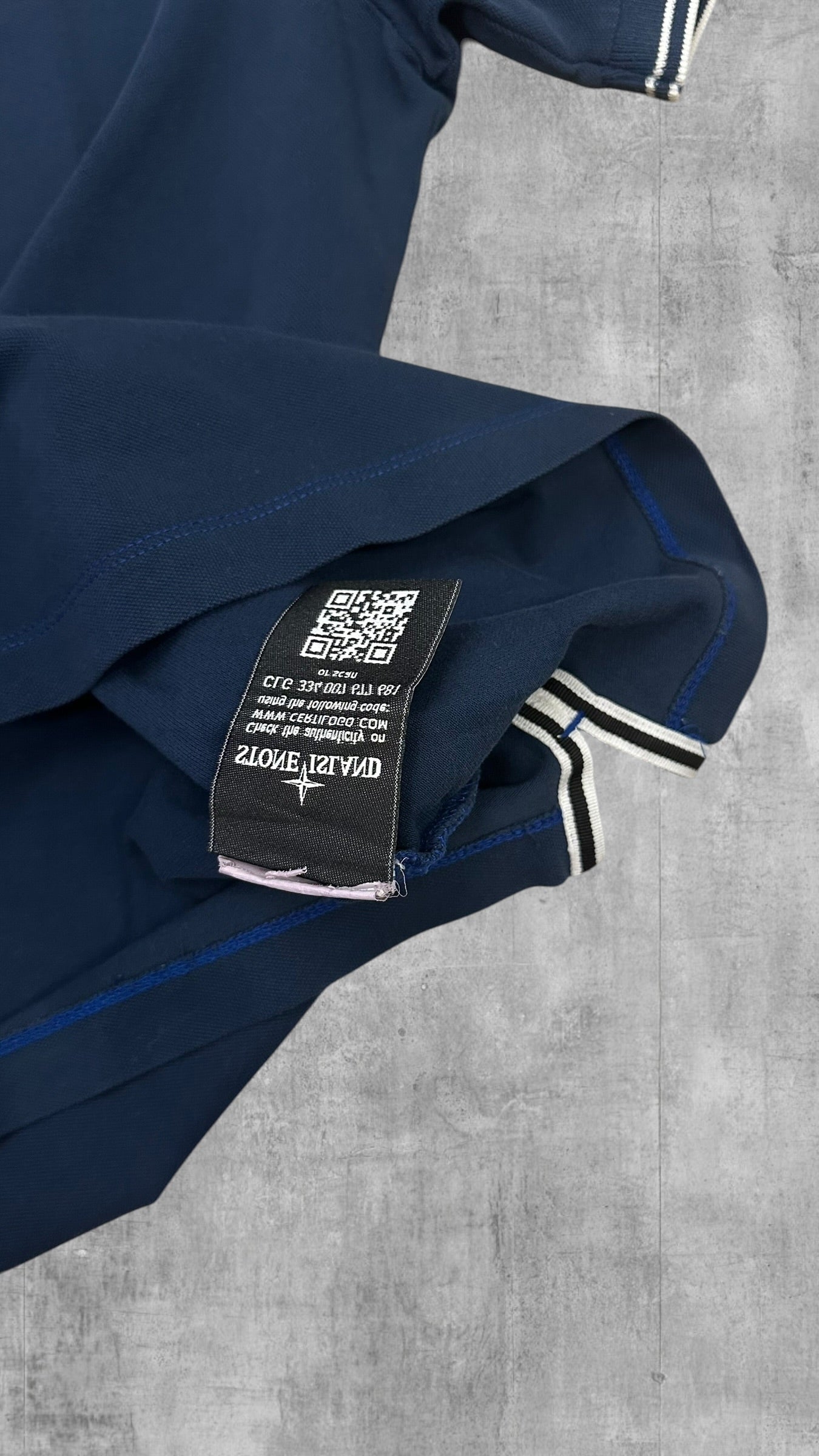 Stone Island Polo Shirt Navy Blau Weiß L Slim Fit
