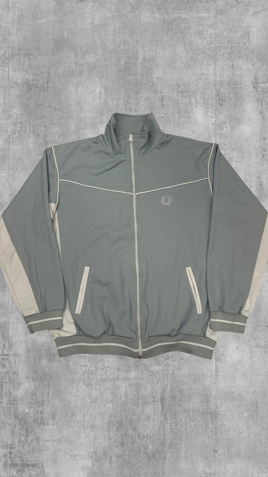 Fred Perry Vintage Trainingsjacke Babyblau Weiß M