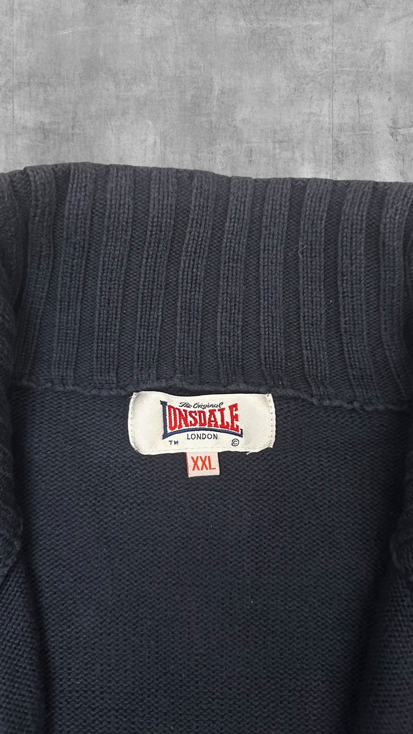 Lonsdale London Zip Jacke Baumwolle Schwarzblau Rot XXL