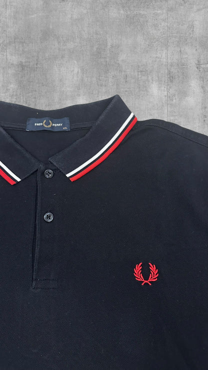 Fred Perry Polo Shirt Schwarz Rot Weiß XXL