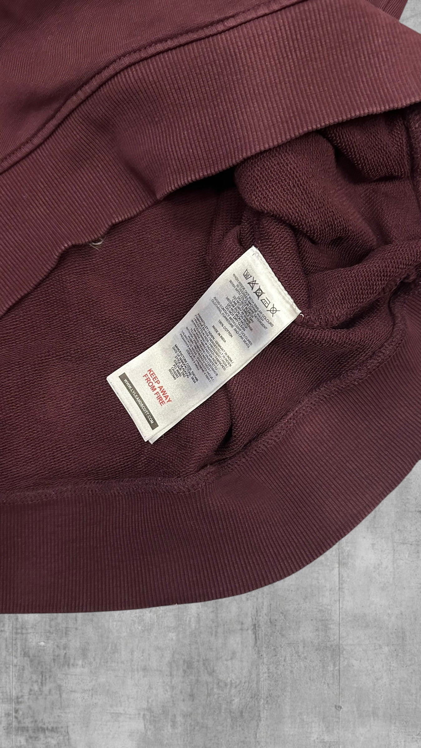 Lyle & Scott Sweatshirt Weinrot XXL
