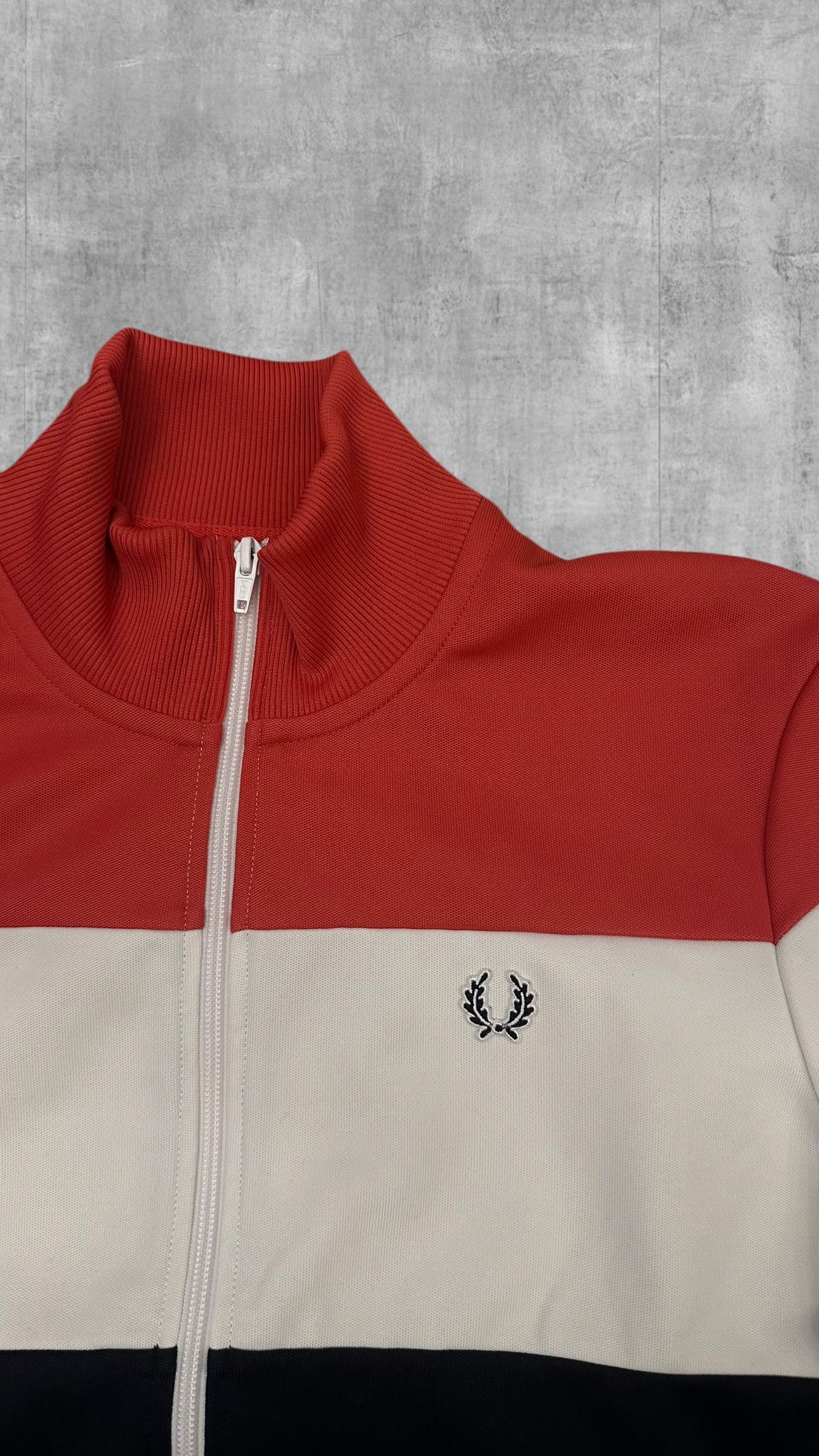 Fred Perry Trainingsjacke Rot Weiß Schwarzblau Damengröße L Herren S-M