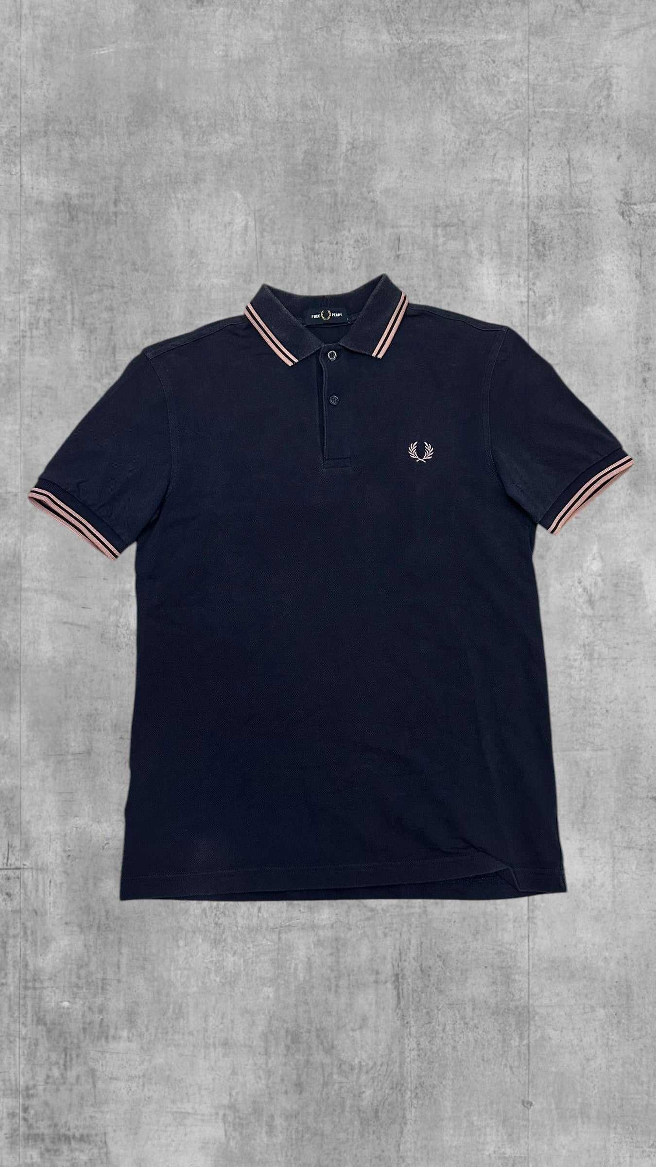 Fred Perry Polo Shirt Navy Blau Rose S