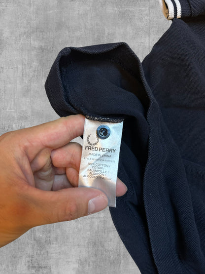 Fred Perry Polo Shirt Schwarz Weiß L