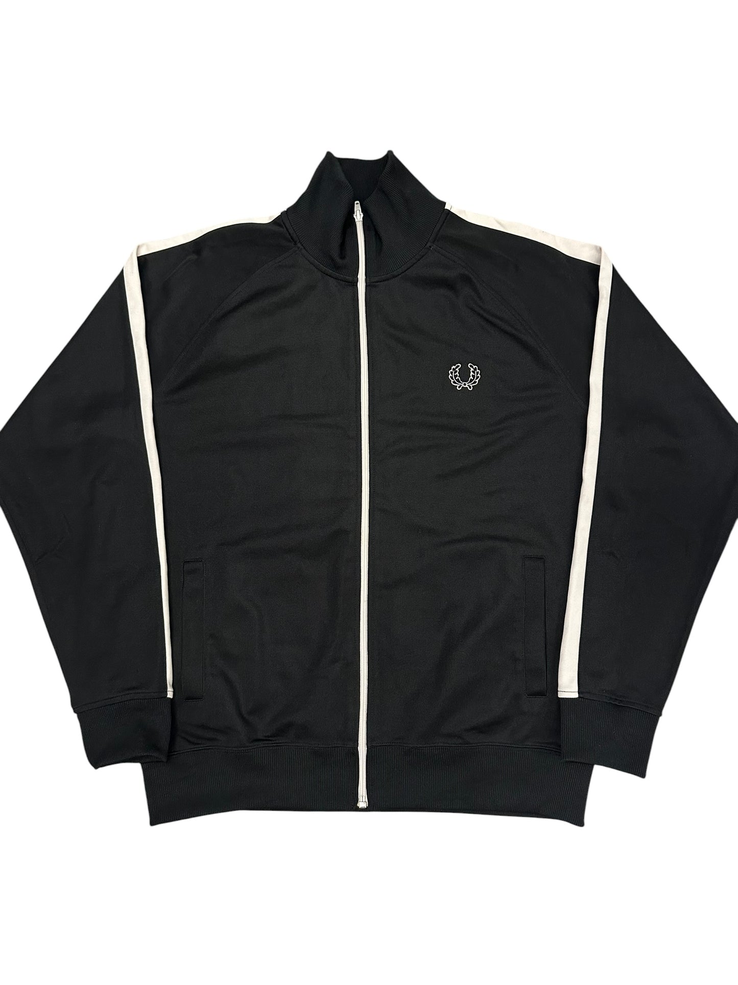 Fred Perry Vintage Trainingsjacke Taped Schwarz Weiß L