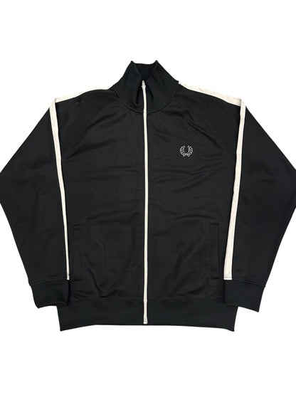 Fred Perry Vintage Trainingsjacke Taped Schwarz Weiß L