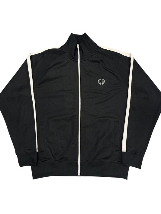 Fred Perry Vintage Trainingsjacke Taped Schwarz Weiß L