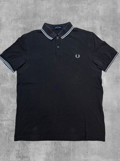 Fred Perry Polo Shirt Schwarz Hellblau L