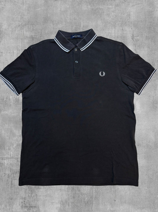 Fred Perry Polo Shirt Schwarz Hellblau L