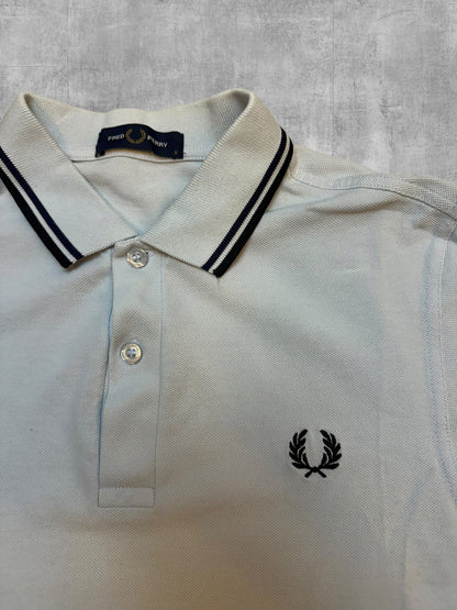 Fred Perry Polo Shirt Cream White Black S