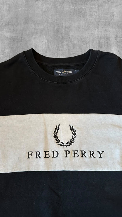 Fred Perry Sweatshirt Schwarz Weiß M