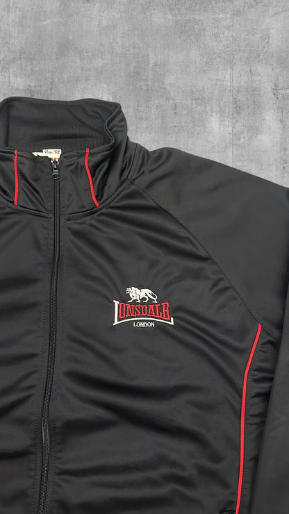 Lonsdale London Trainingsjacke Schwarz Rot Weiß Backprint XL