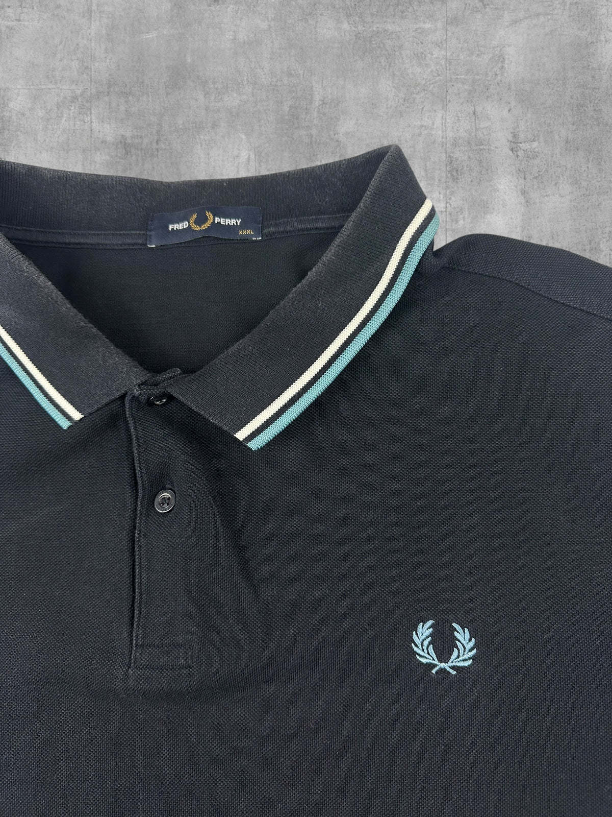 Fred Perry Polo Shirt Schwarz Türkis Weiß 3XL