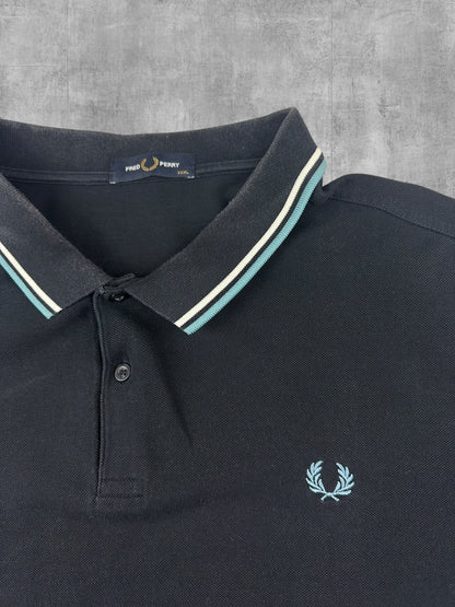 Fred Perry Polo Shirt Schwarz Türkis Weiß 3XL