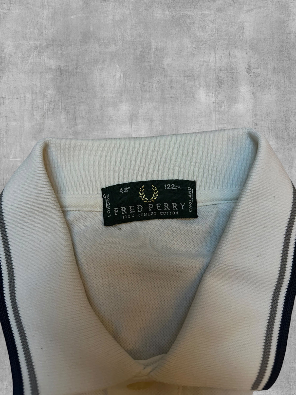 Fred Perry Polo Shirt Weiß Schwarz XXL - 3XL