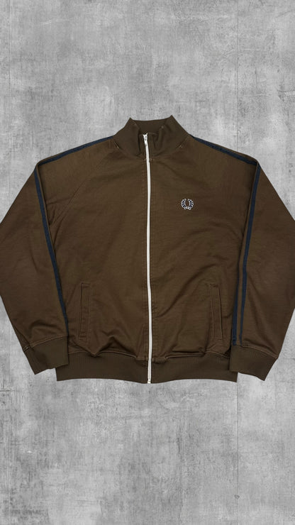 Fred Perry Vintage Trainingsjacke Taped Braun Schwarz L
