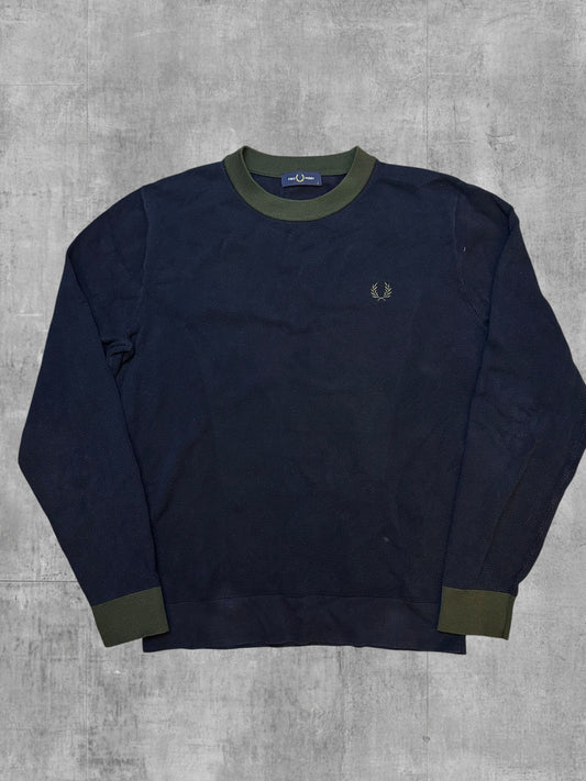 Fred Perry Sweatshirt Navy Blau Khaki L