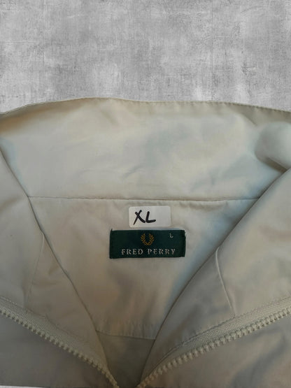 Fred Perry Vintage Windbreaker Jacke Schwarz Weiß XL