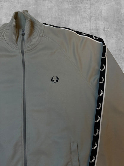 Fred Perry Trainingsjacke Taped Grau Schwarz Weiß M