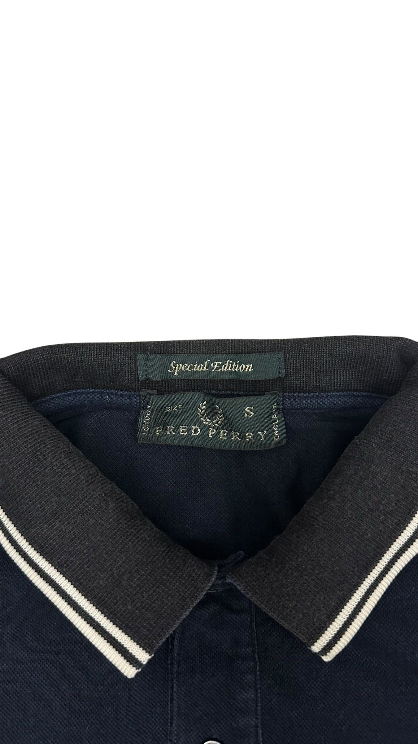 Fred Perry Polo Shirt Schwarzblau Weiß S