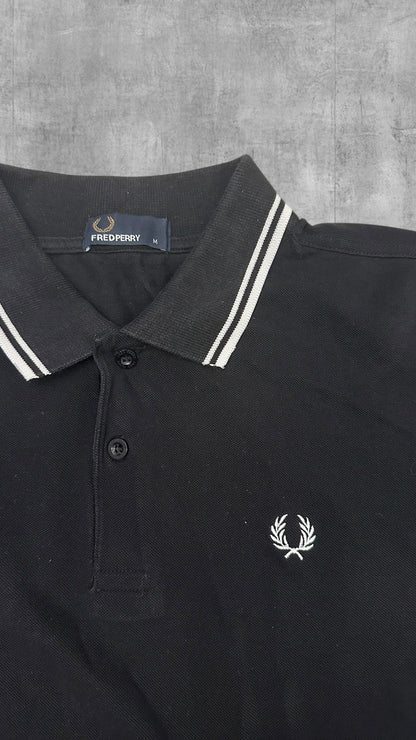 Fred Perry Polo Shirt Schwarz Weiß M