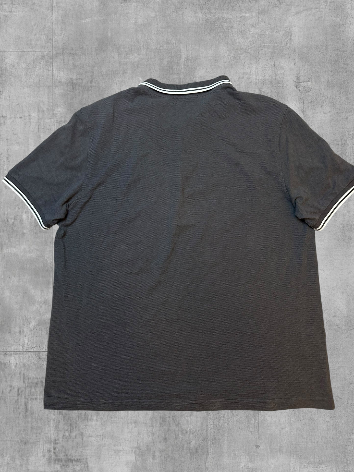 Fred Perry Polo Shirt Dunkelgrau Weiß XXL