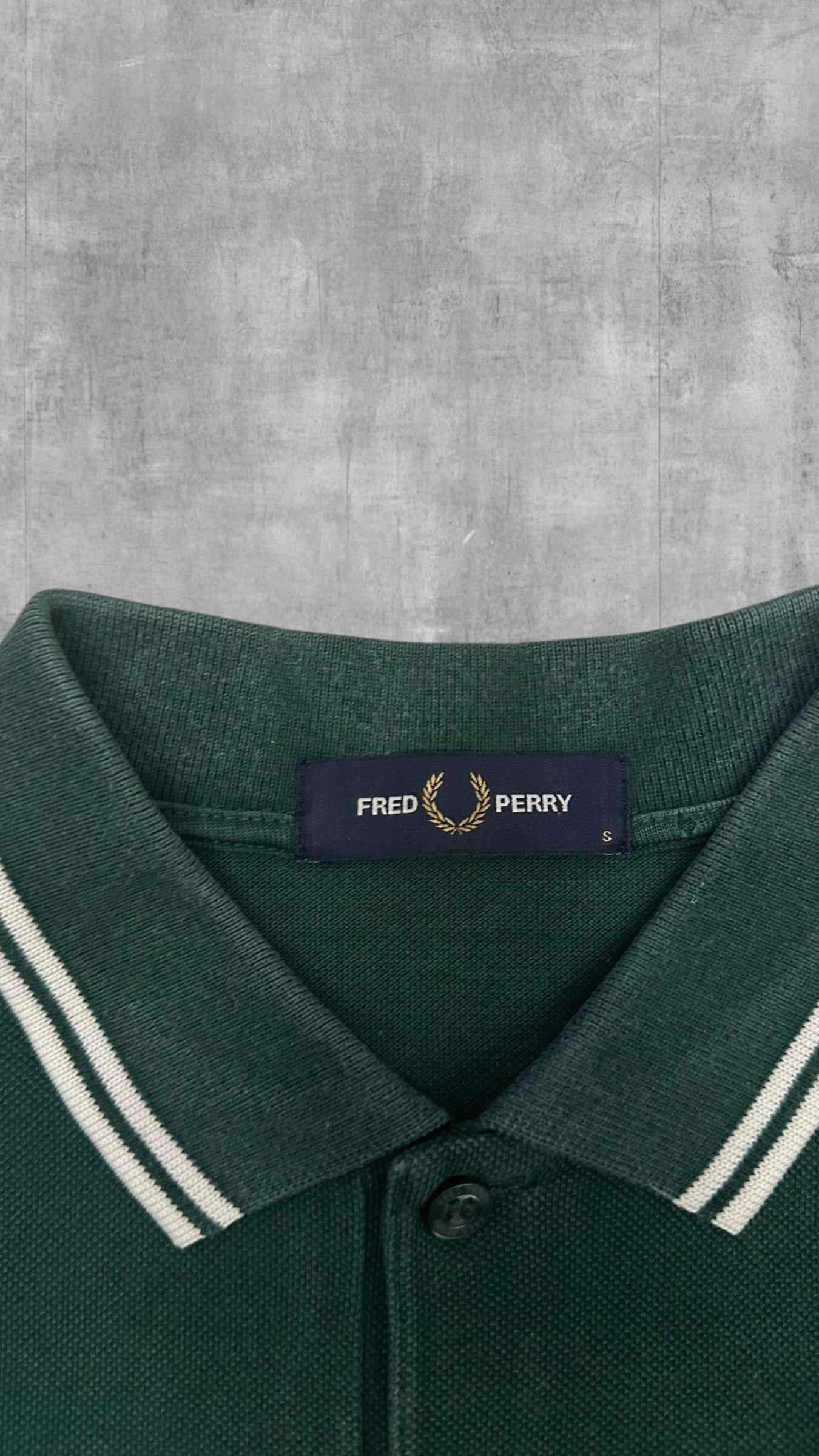 Fred Perry Polo Shirt Dunkelgrün Weiß S