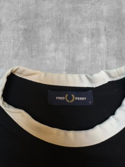 Fred Perry T-shirt Taped Schwarz Weiß S