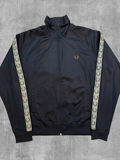 Fred Perry Trainingsjacke Taped Dunkelgrau Beige M
