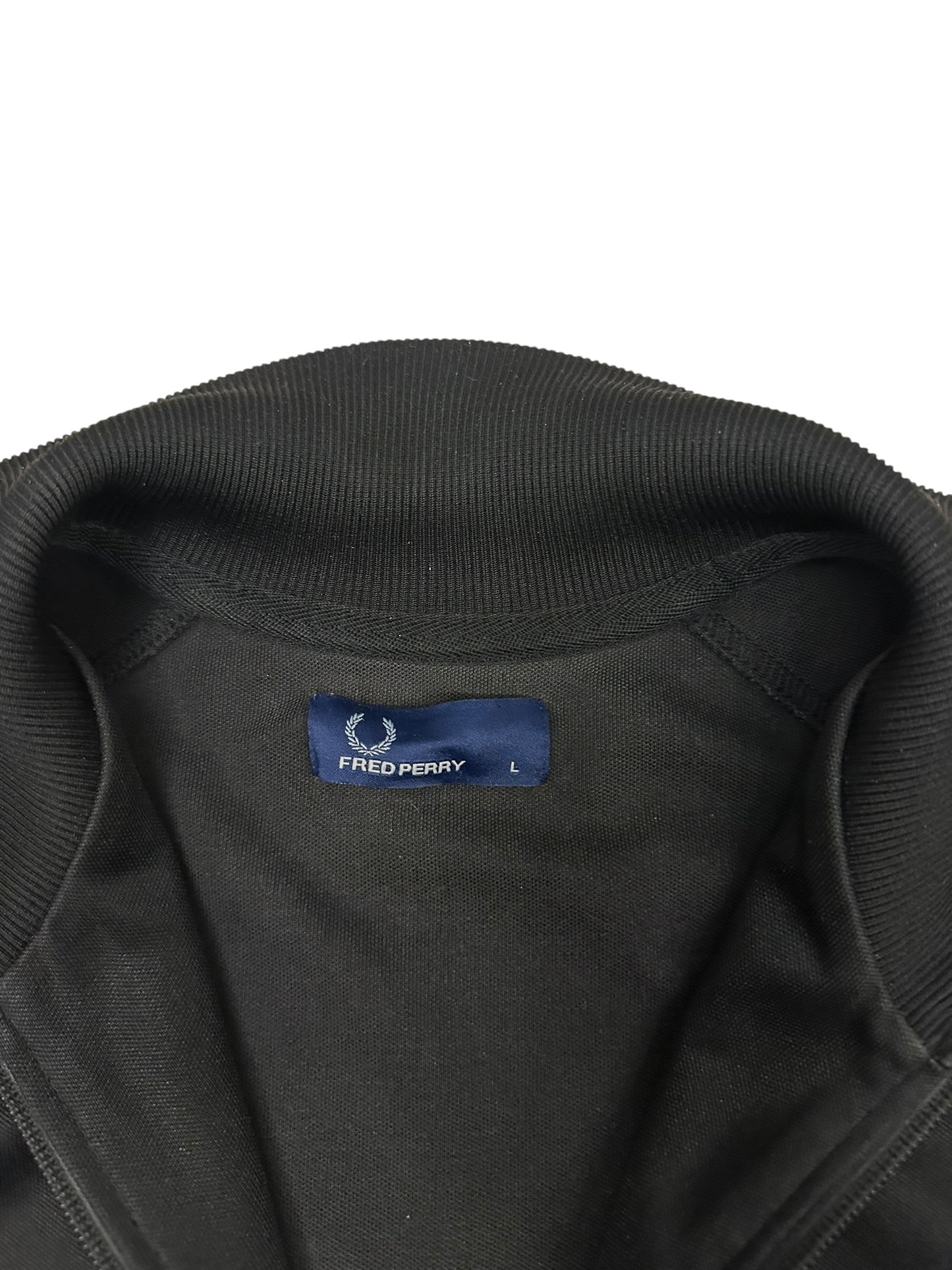 Fred Perry Vintage Trainingsjacke Taped Schwarz Beige L