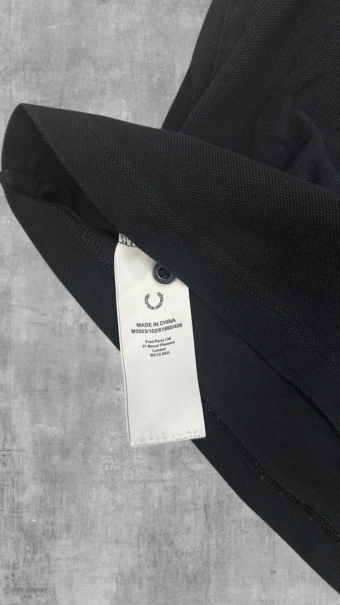 Fred Perry Polo Shirt Schwarz Backprint XL