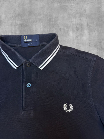 Fred Perry Polo Shirt Schwarz Weiß S Slim Fit