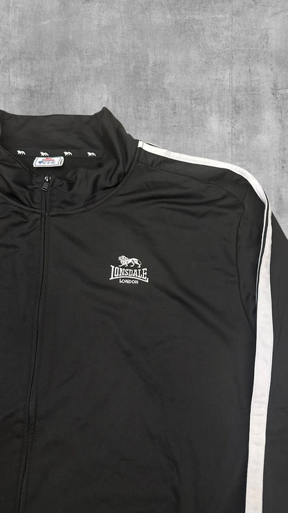 Lonsdale London taped Trainingsjacke Schwarz Weiß 4XL